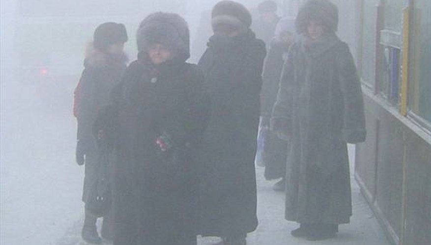 Cold Russians in Winter Coats