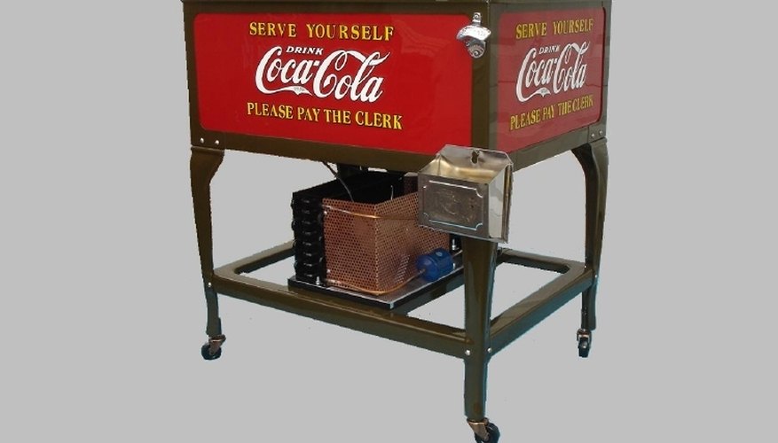 No coin operation yet on this Coke machine as the buyer had to give his nickel to the clerk
