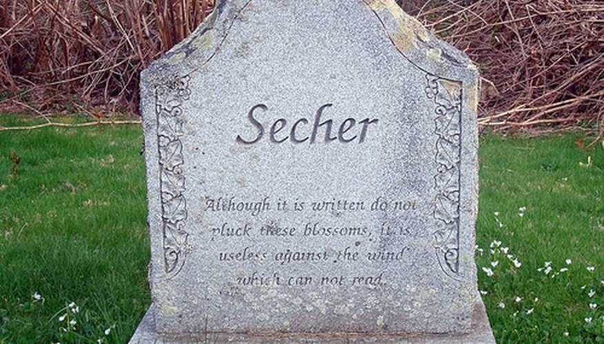 This headstone features a Japanese poem.