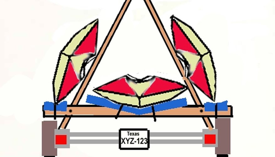 Note How the Kayaks Rest Against the Noodle Pads.
