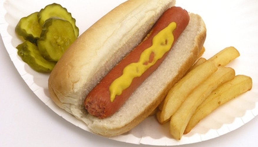 Photo Credit: hot dog and fries image by Ray Kasprzak from <a href= The skin from a hot dog can be a great bluegill bait.