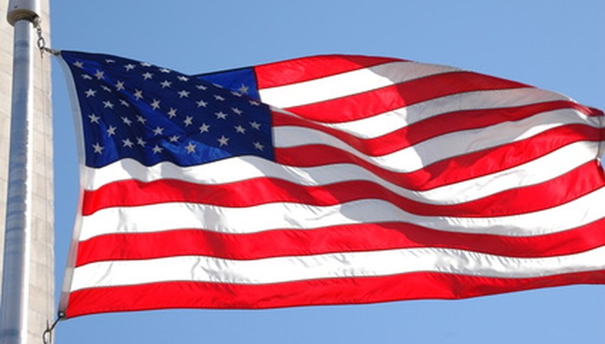 American flags are used in veterans' funerals.