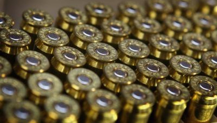 Photo Credit: Scott Olson/Getty Images News/Getty Images Box of .45 caliber ammunition
