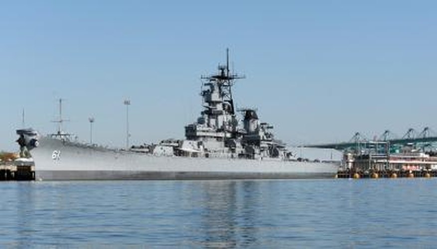 Battleship USS Iowa at berth in San Pedro, CA.