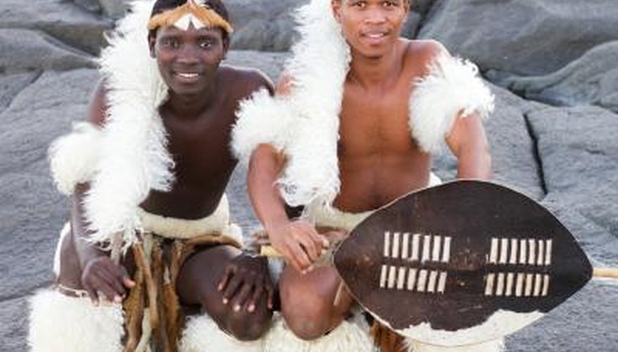 Zulu men posing.