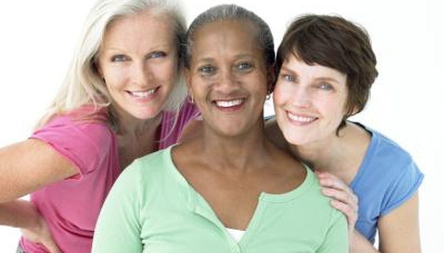 Smiling mature women.