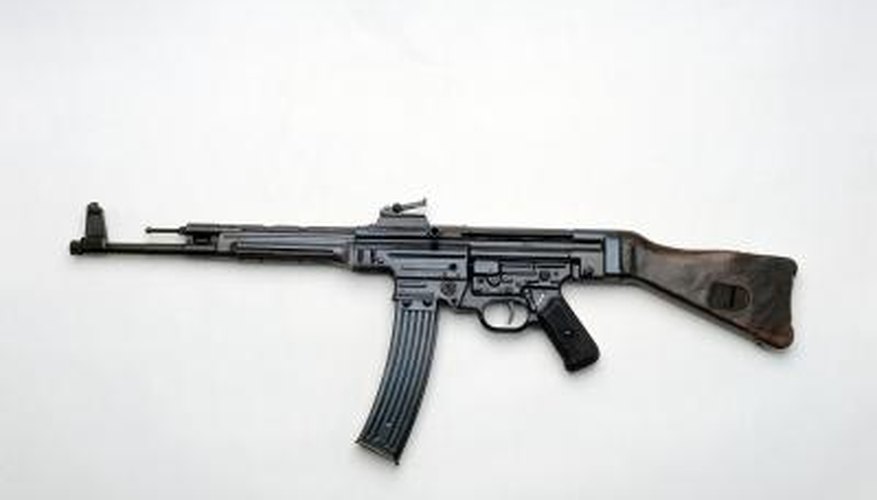 Photo Credit: Photos.com/Photos.com/Getty Images This StG 44 rifle fires 8mm ammunition.
