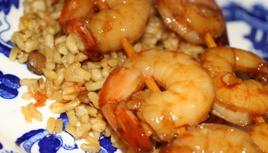 Shrimp with rice.