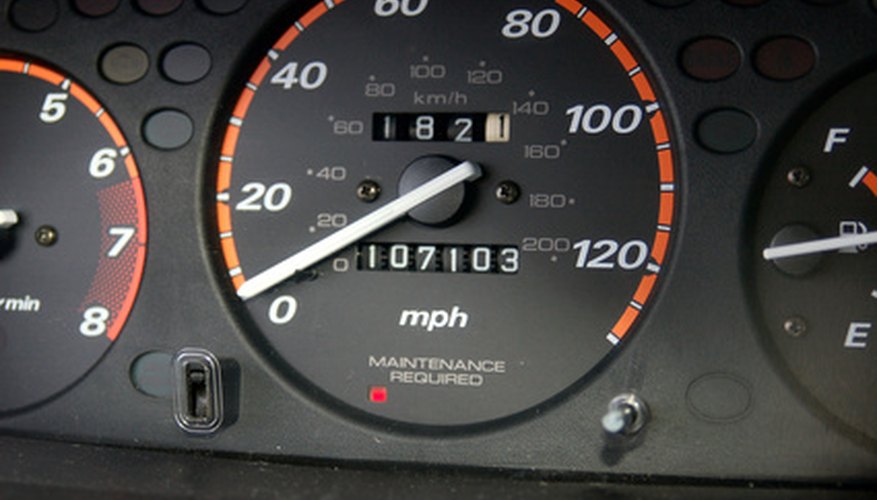 The odometer tracks the miles that a car has driven.