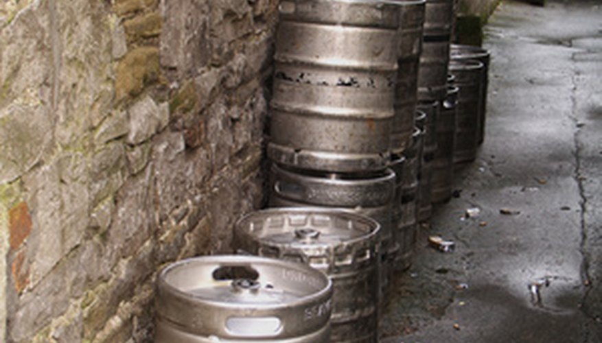 Kegs are aluminium barrels used for storing beer.