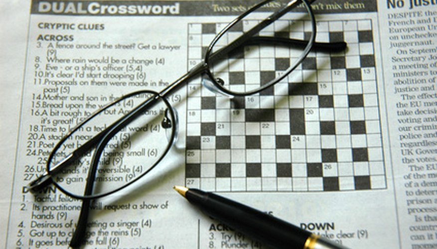 Crossword puzzles are designed by interlocking the letters of words.