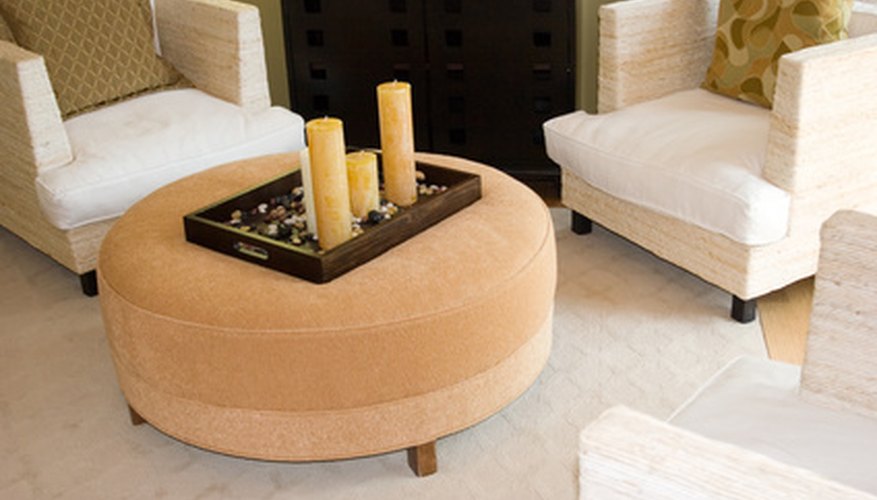 Round footstools are versatile furniture pieces.