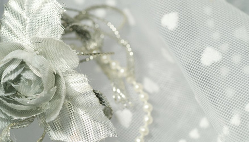 Tulle is often airy and white on wedding dresses, but the fabric comes in many colours and can easily be made stiff.