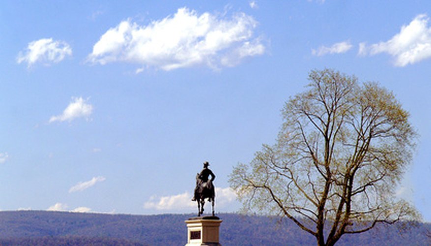 Memorial to Union General Hancock on the Gettysburg battlefield.