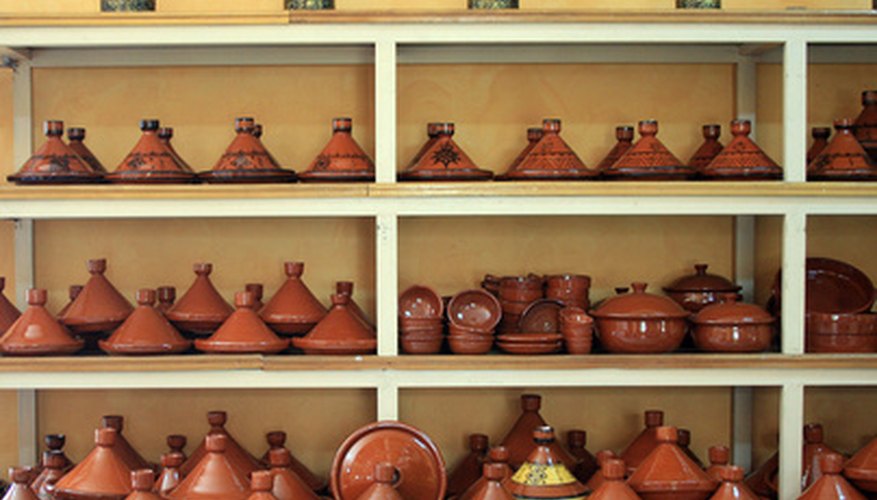 The distinctive conical shape of a tagine pot can be used for cooking stew or bread.