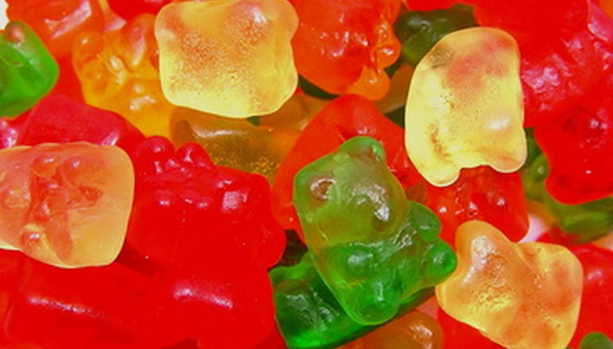 Gummy bears come in a variety of colours and flavours.