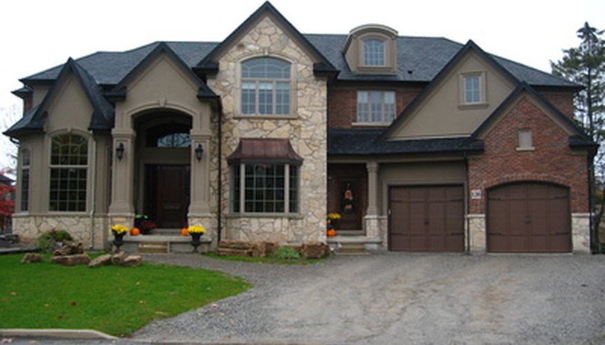An integral garage is incorporated in the home's structure.
