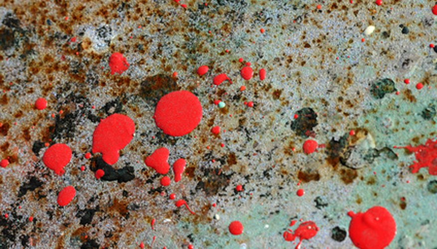 Paint splatter can land on surfaces.