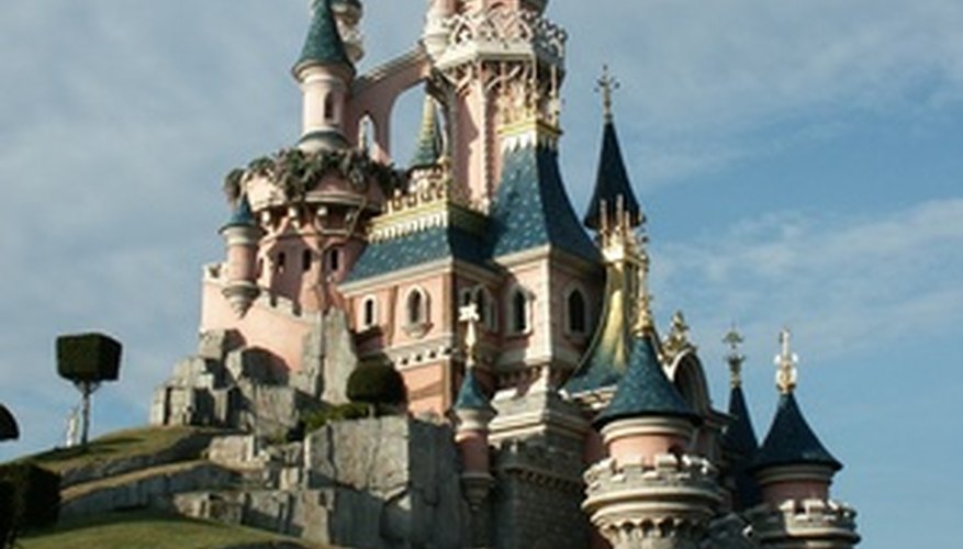 A small castle can be drawn to represent Disneyland's Magic Kingdom.
