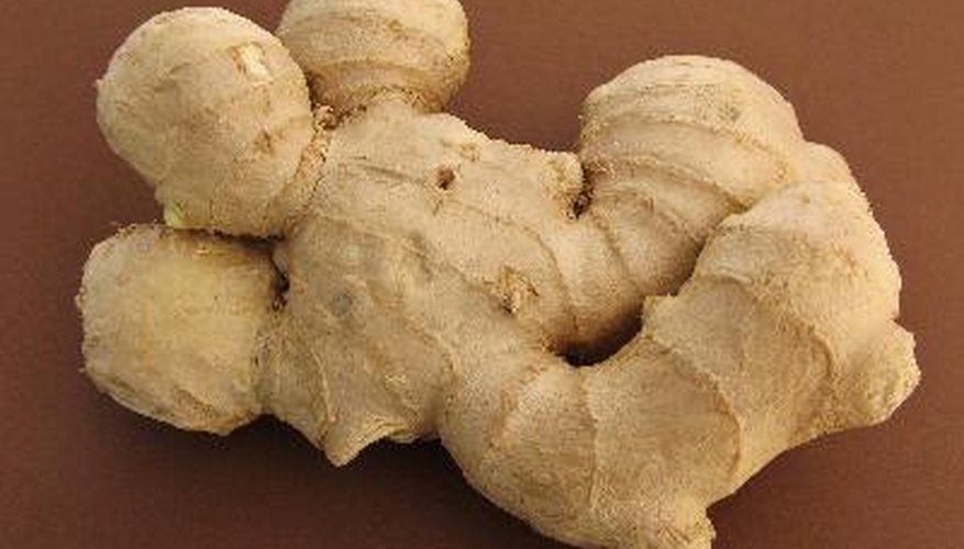 Cut any mouldy parts off the ginger root.