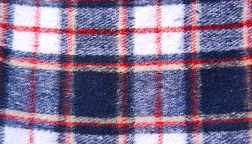 The colour and pattern of the plaid designates the Scottish clan.