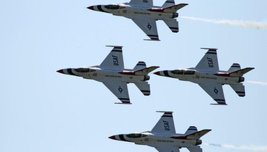 Air Force jets flying in formation