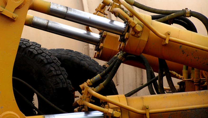 Construction vehicle hydraulic rams.