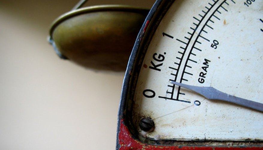 A scale shows the amount of force that an object on the scale exerts, or its weight.