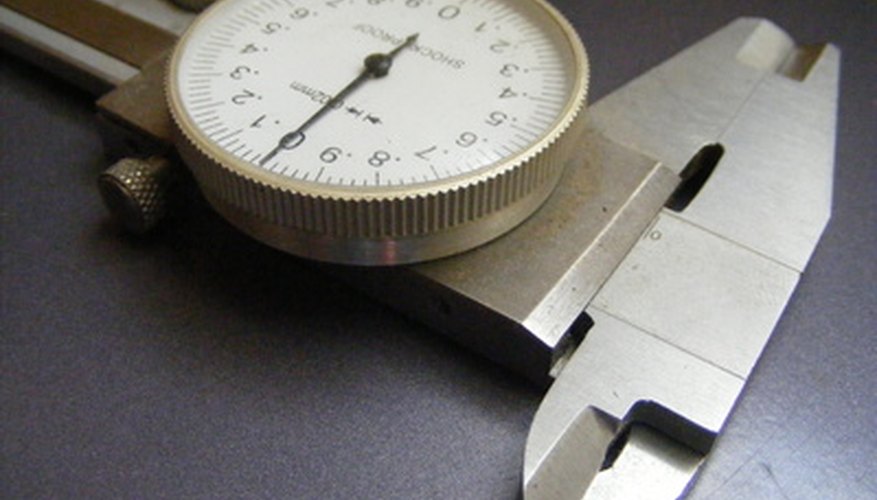 Vernier calipers can measure small items accurately.