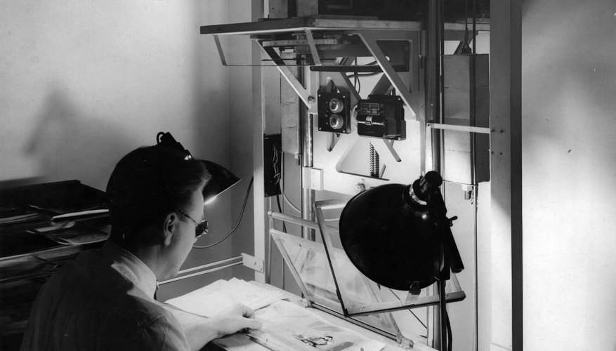 A cartoonist's animation stand supports frame-by-frame drawings and animation.
