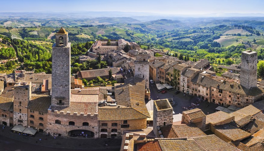 Panoramic view of the city San Gimignano in Tuscany