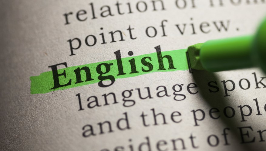Close-up of English dictionary.