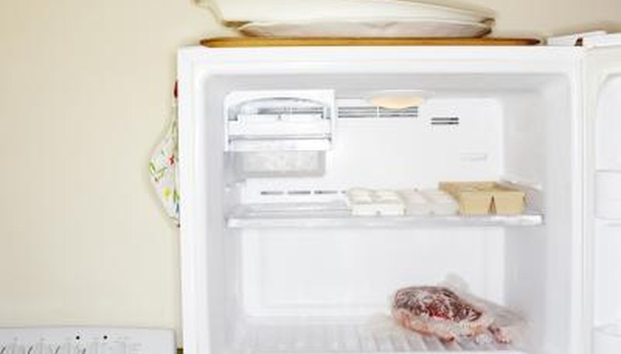 Remove food from the freezer before you remove rust stains.