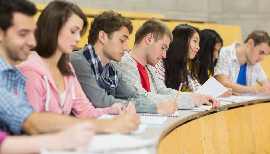 College students sitting in lecture.