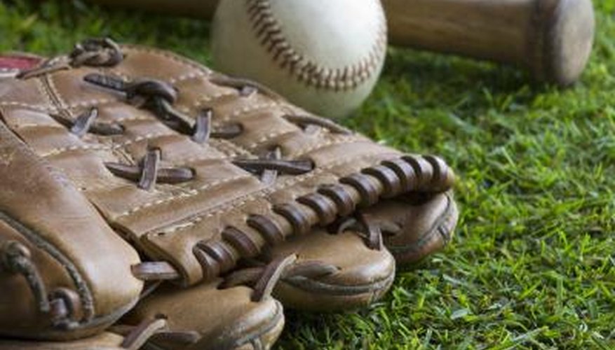 fixing a baseball glove