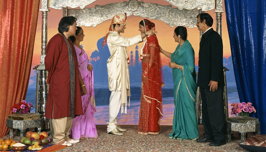 Hindu weddings and rituals are performed under a blessed mandap.