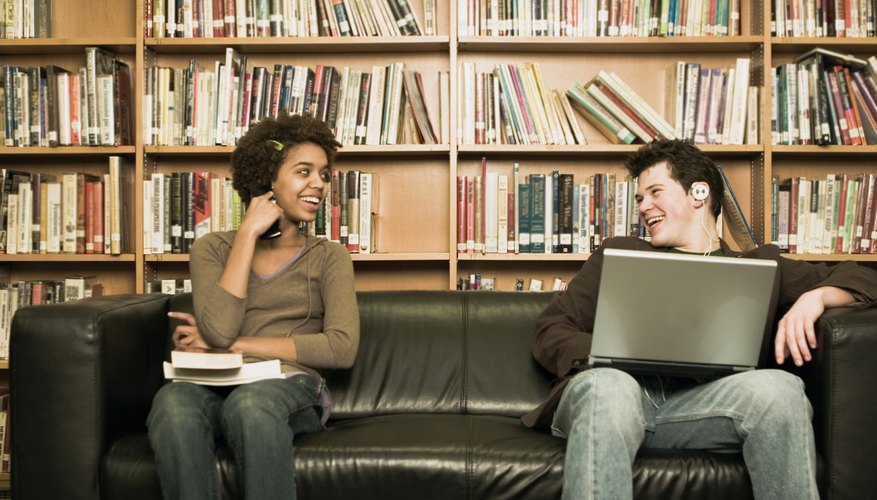 People reading in the library.