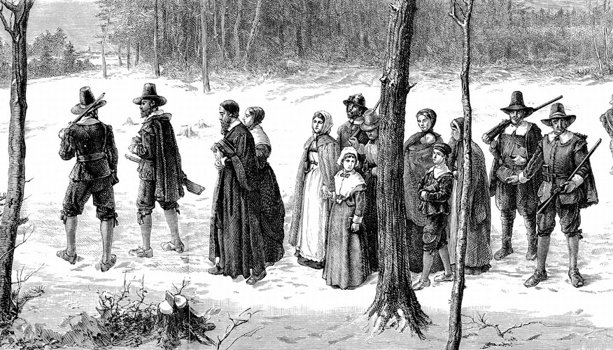 Puritans walking to church on the Sabbath.