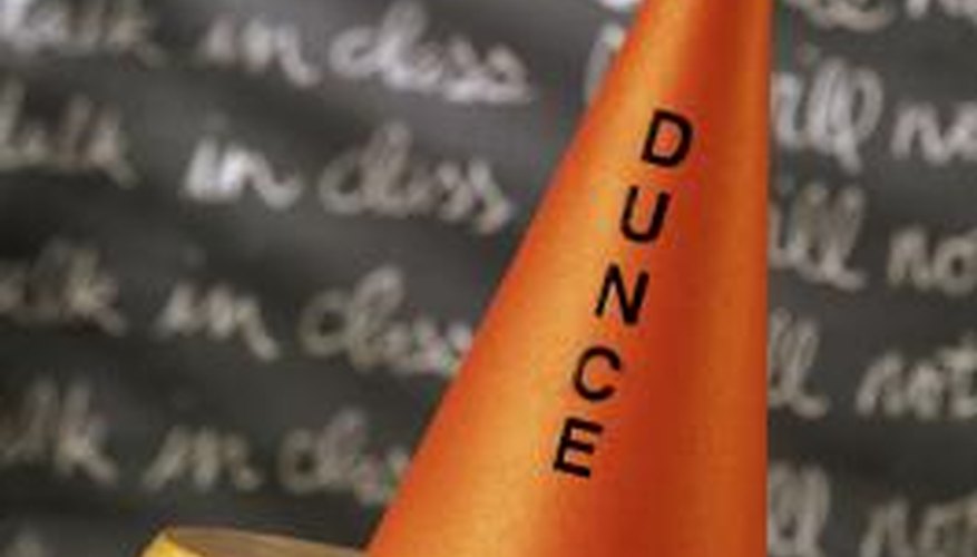 Dunce hats were a form of classroom punishment.