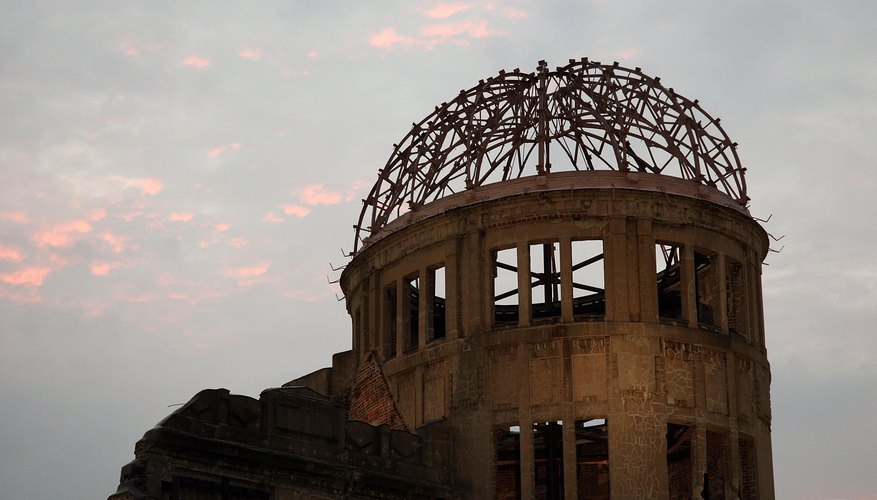 The Hiroshima Peace Memorial marks the place where the first atomic bomb was dropped on Japan in 1945.