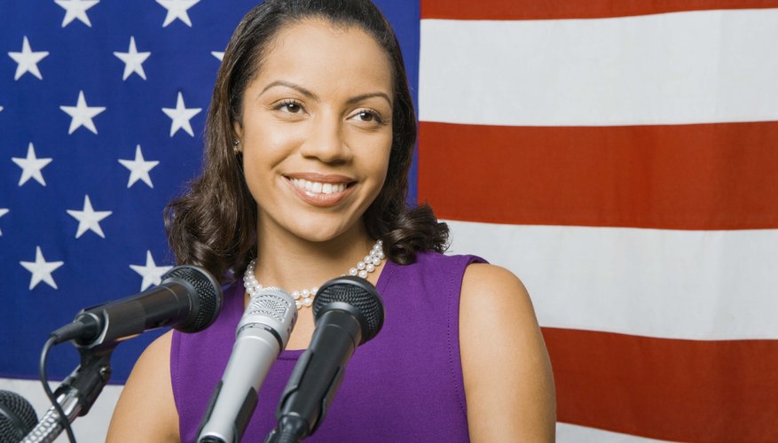 Politician giving a speech, as an example of an