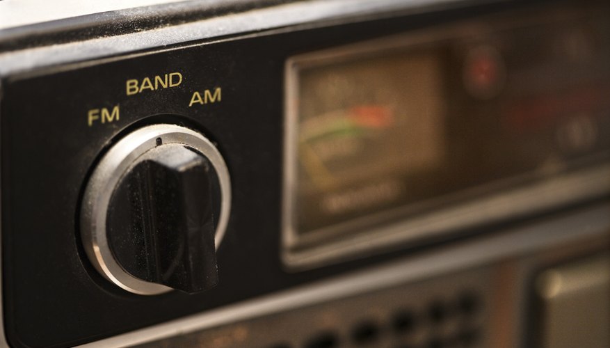 Close-up of radio dial