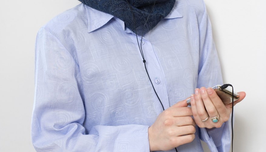 A Muslim woman may wear a headscarf.