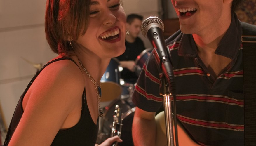 Belt out a silly tune as a comical way to ask him out.