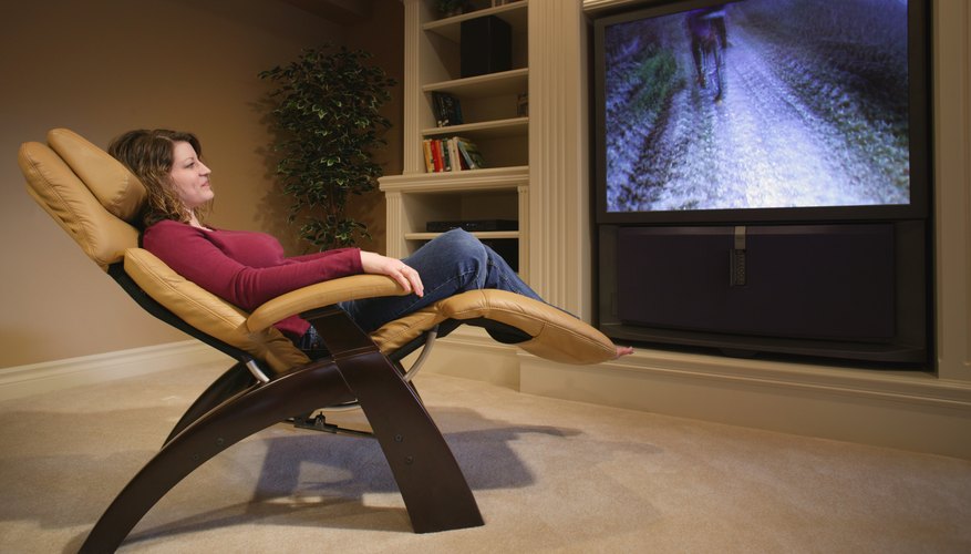 Woman watching television.