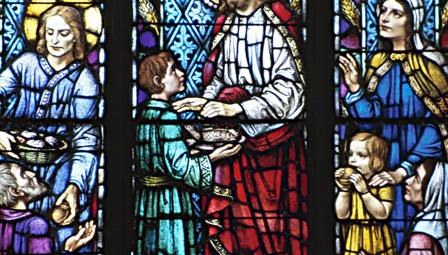 Stained glass window depicting Jesus Christ, Catholicism's founder.
