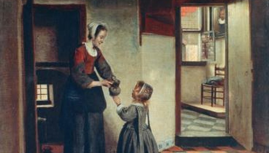 Seventeenth century children performed chores at an early age.