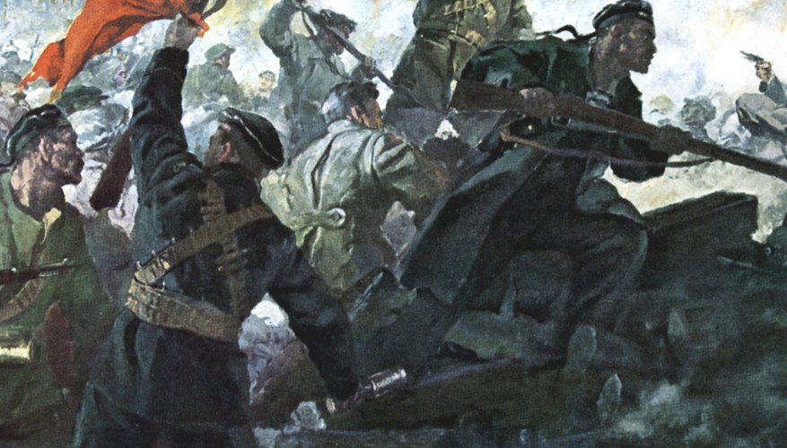 A depiction of the Red Army storming the Winter Palace in 1917.