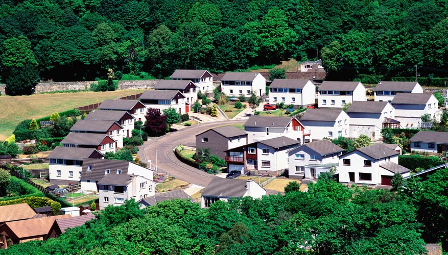 Small neighborhood surrounded by trees