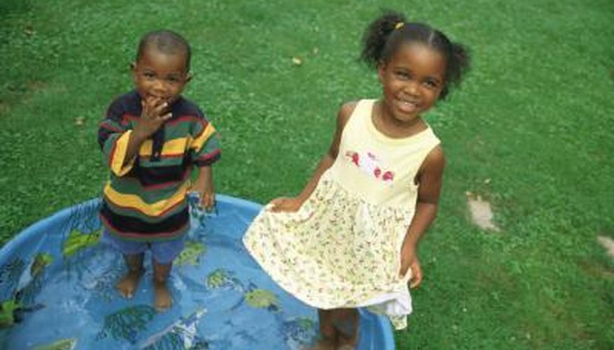 Paddling pools are small, usually round pools you fill with a few inches of water.